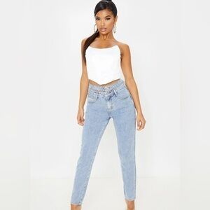 NWT Pretty Little Things bandeau satin zip corset